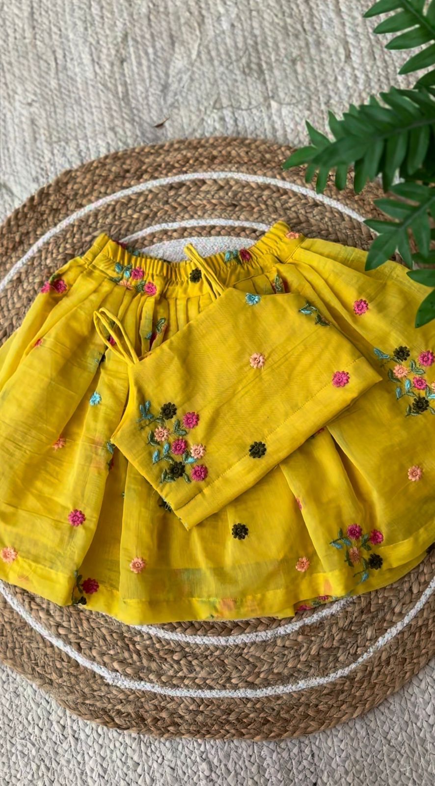Premium Mul Chanderi Silk Floral Embroidered Lehenga Choli Set